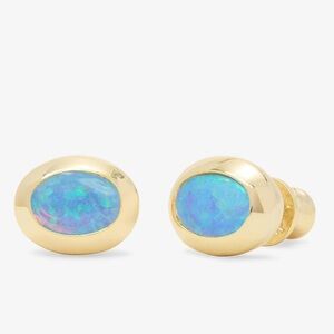 Melinda Maria Gold and Simulated Opal Earrings
